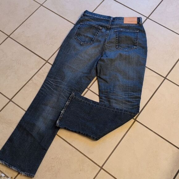 Moussy Vintage Otis Flare High Waisted Blue Denim Jeans Cropped Size 30 - Picture 11 of 14